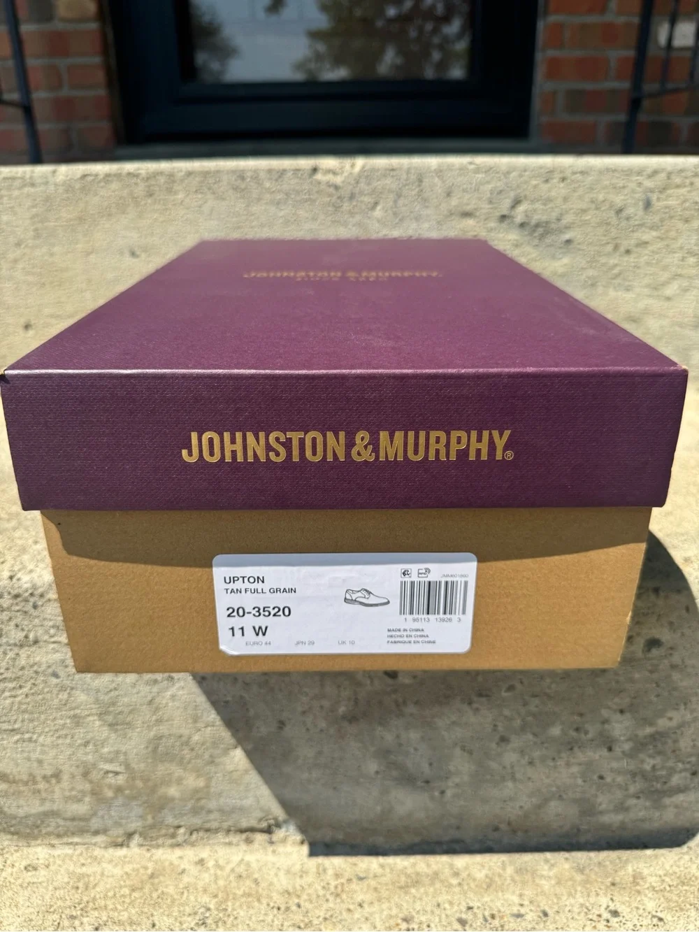 Johnston & Murphy Upton Tan Full Grain Leather Dress Shoes Size 11